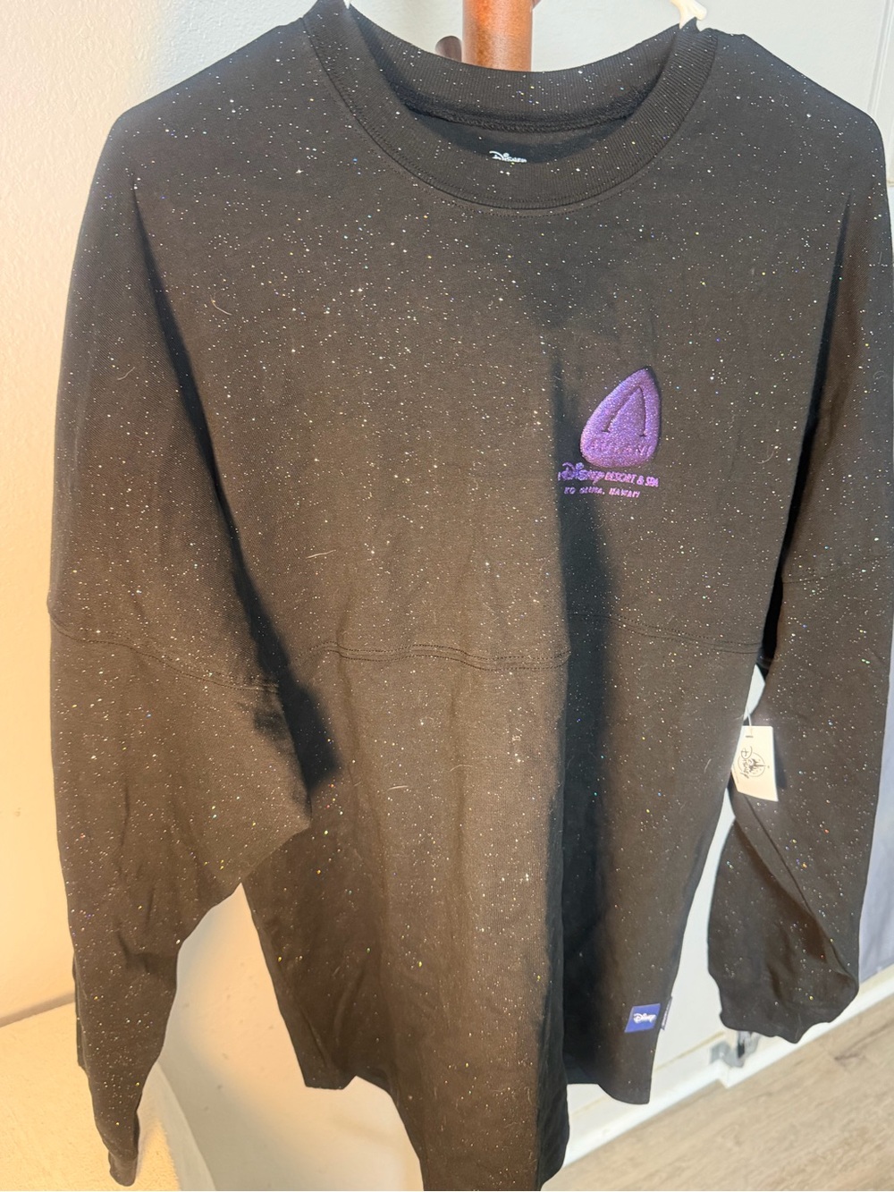 Disney Aulani edition Black Kids Long-Sleeve Tee with Purple Logo